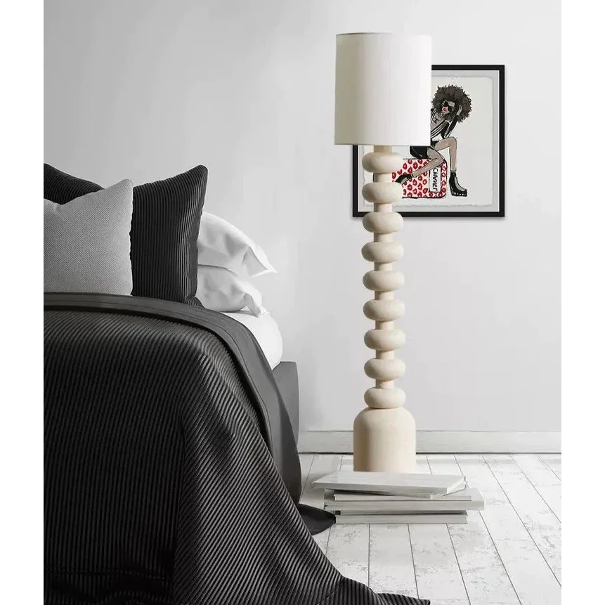 Stacked Sculptural Resin Floor Lamp | Dimmable Modern Accent Light