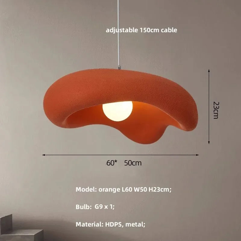 Wabi-sabi Resin Pendant Lamp for Living Rooom Bedroom