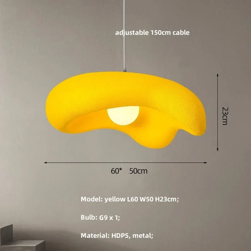 Wabi-sabi Resin Pendant Lamp for Living Rooom Bedroom