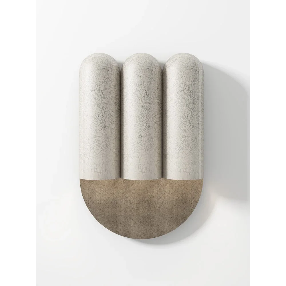 Crackled Ceramic Wall Sconce | Wabi Sabi Sculptural Light