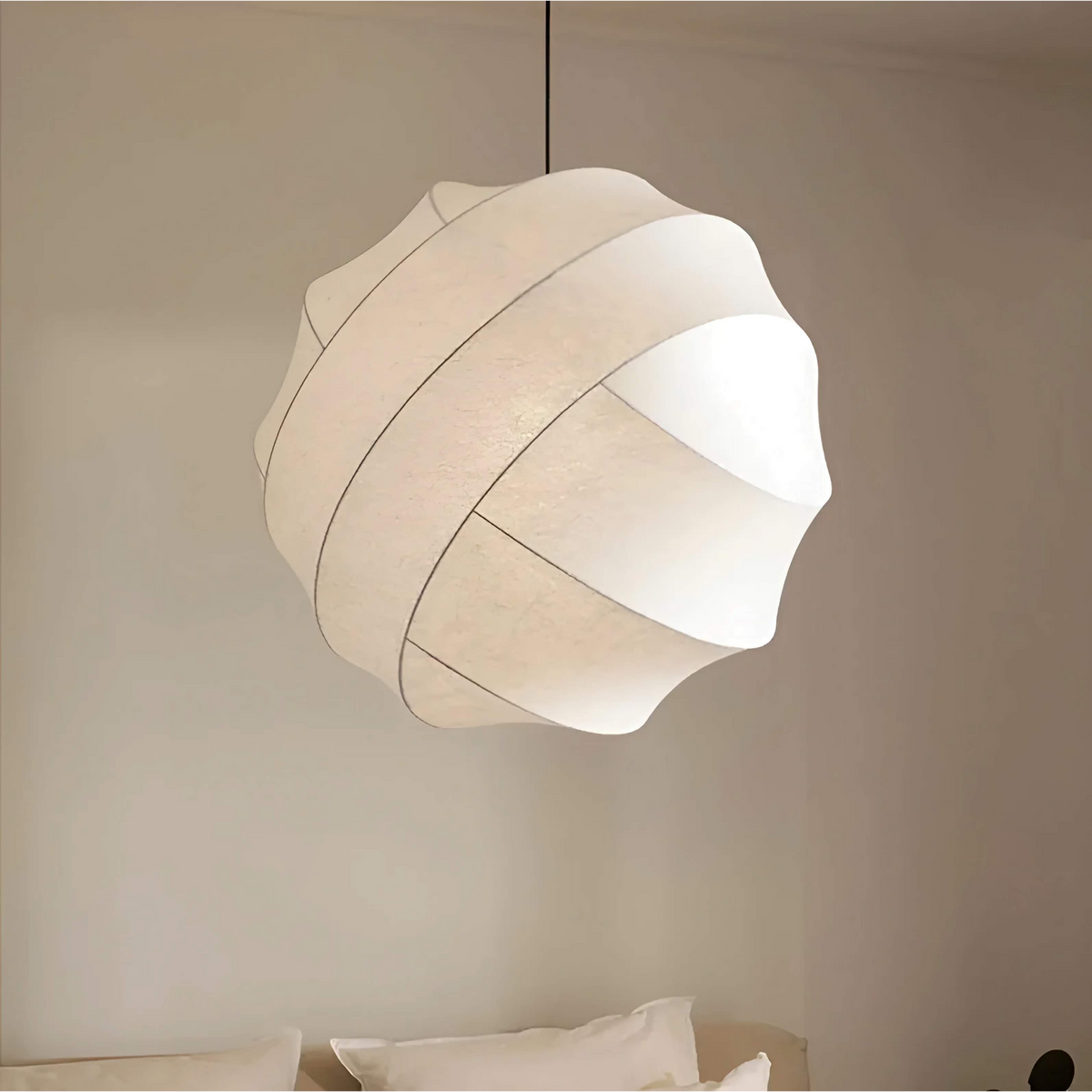 Silk Pendant Chandelier 30-70cm | Wabi-sabi Japandi Hanging Lamp Soft Diffused Light Dining & Bedroom Casalolalights