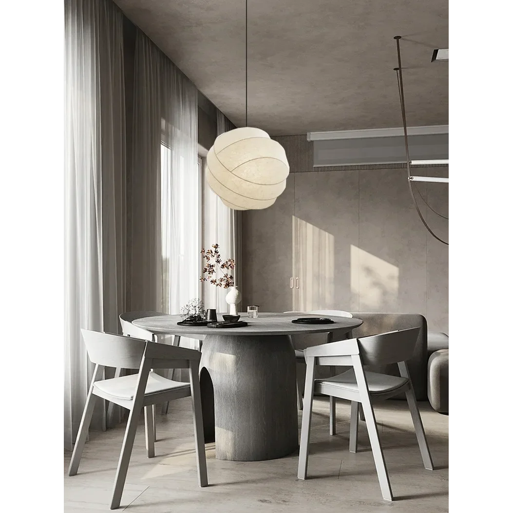 White Pendant Lamps | Silk Wabi-sabi Chandeliers | Japandi for Living Room Bedroom Restaurants