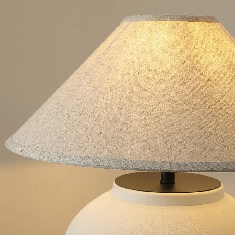 Wabi Sabi Table Lamps Hislin Series | Black and White Available | Ceramic Lamp Minimalist Tones