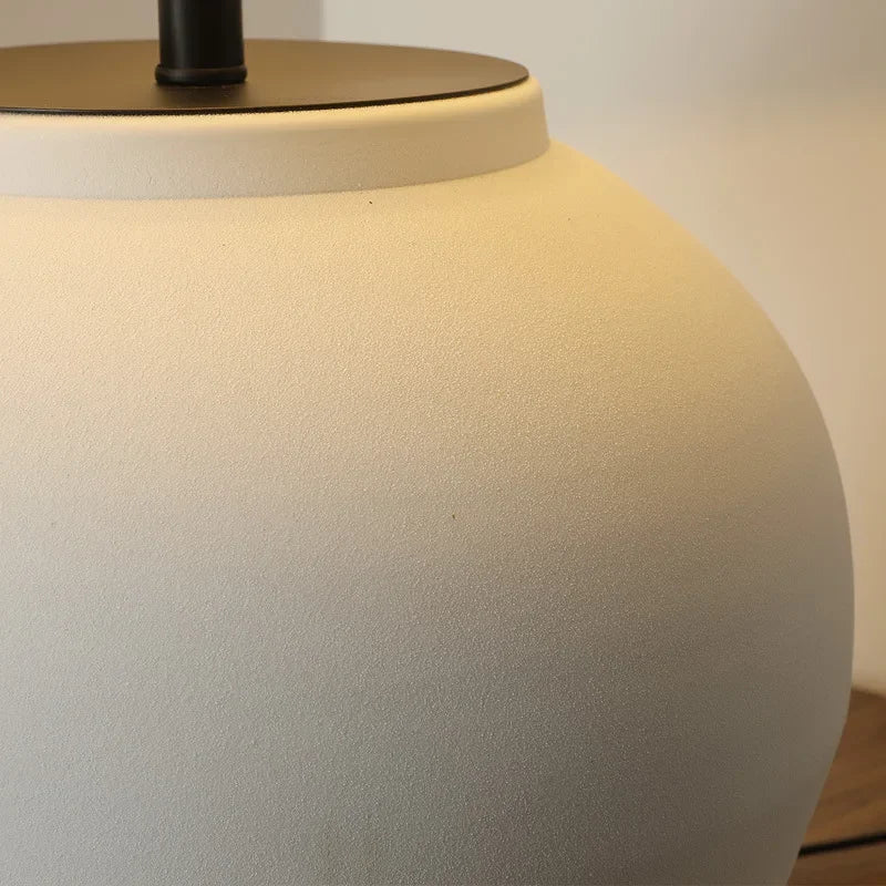 Wabi Sabi Table Lamps Hislin Series | Black and White Available | Ceramic Lamp Minimalist Tones