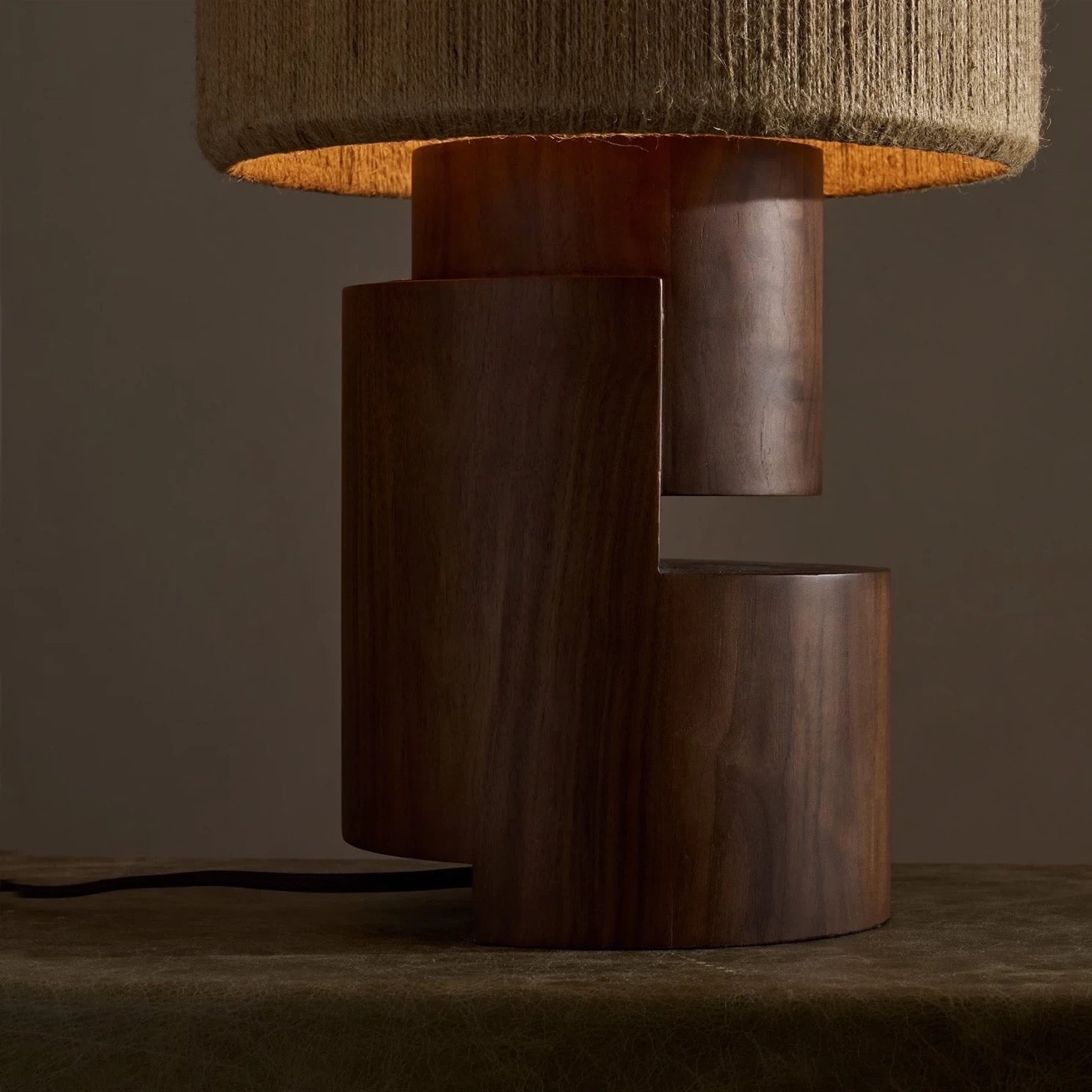 Wabi-sabi Wooden Table Lamp| Japandi Lamp in Earth Tones