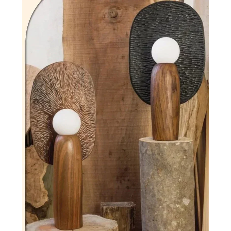 Wood Desk Lamp | Japandi Wabi-sabi Solid Task Shadeless Minimalist Office Living & Bedroom Casalolalights Luxury Lamps