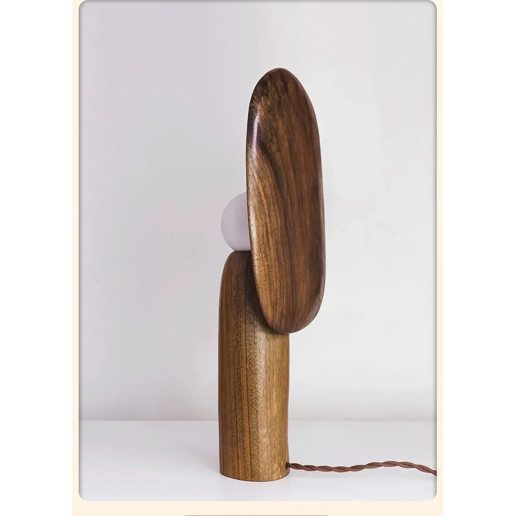 Wood Desk Lamp | Japandi Wabi-sabi Solid Task Shadeless Minimalist Office Living & Bedroom Casalolalights Luxury Lamps