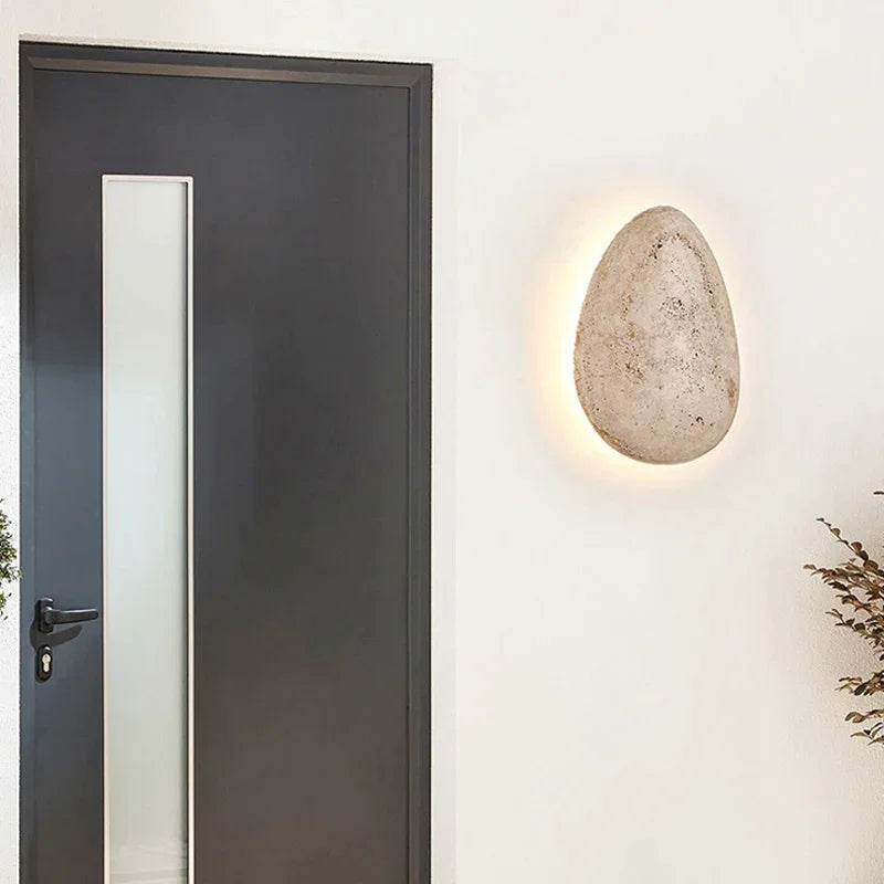 Waterproof Travertine Wall Light Ip65 | Yellow Stone Outdoor Sconce Wabi-sabi Bathroom & Patio Casalolalights Luxury