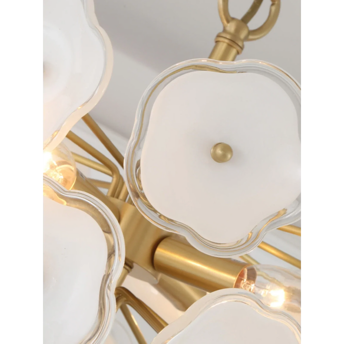 Flower Glass & Brass Chandelier | Floral Bloom Pendant Light Modern Eclectic Dining Living Casalolalights Luxury Lamps