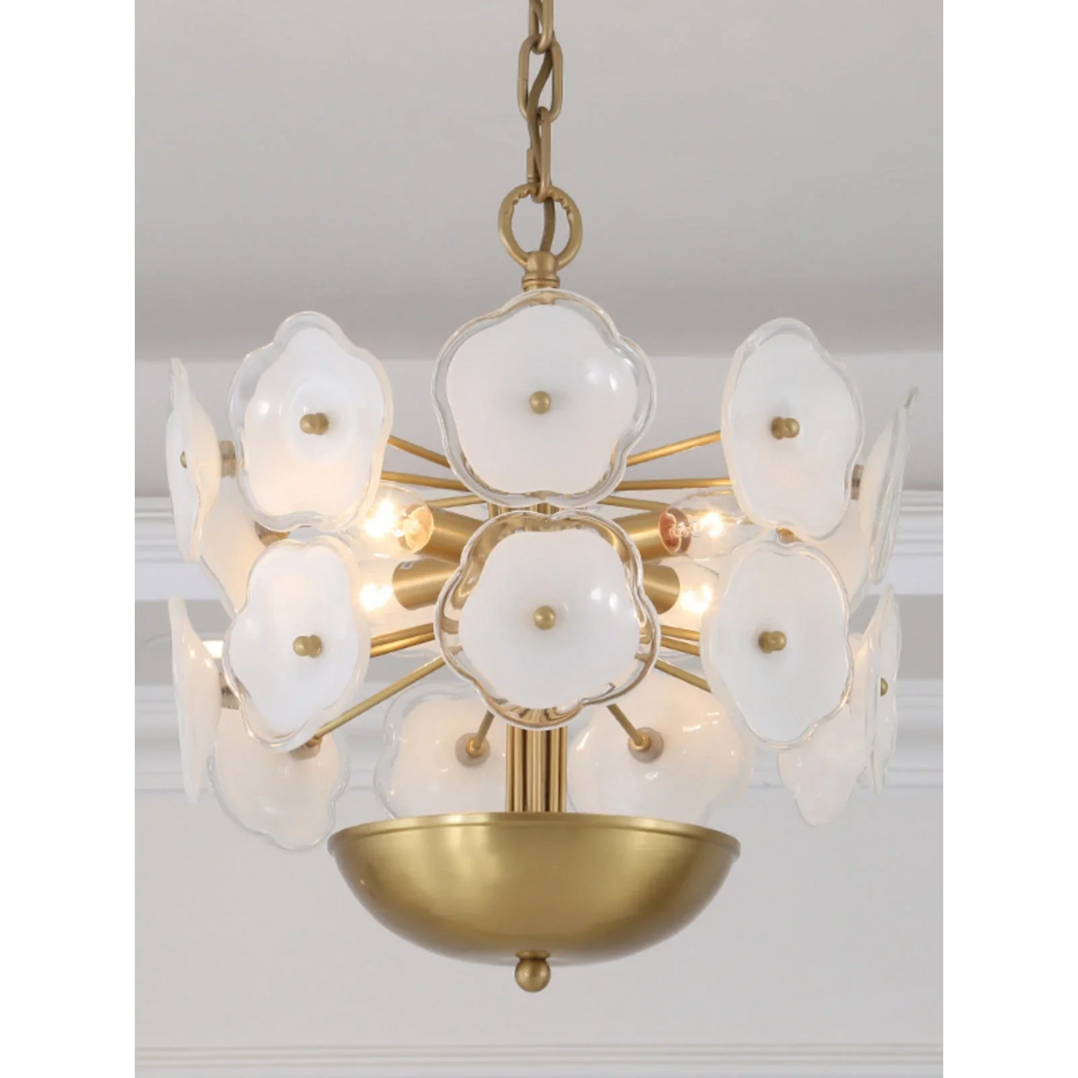 Flower Glass & Brass Chandelier | Floral Bloom Pendant Light Modern Eclectic Dining Living Casalolalights Luxury Lamps