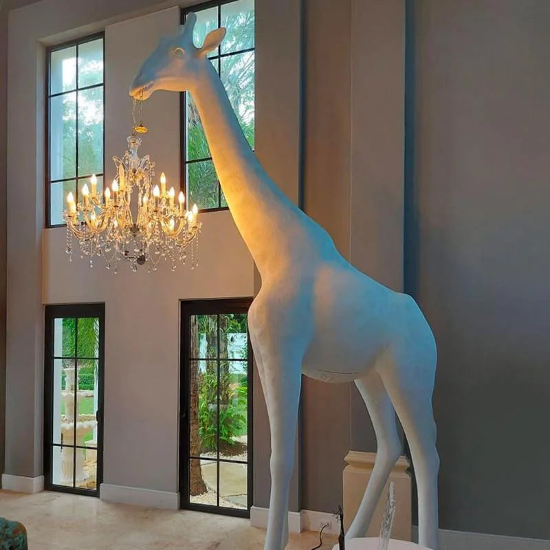 White Giraffe Floor Lamp with Crystal Chandelier | Indoor or Outdoor 100 to 400cm 6 Light Casalola Lights Luxury Lamps