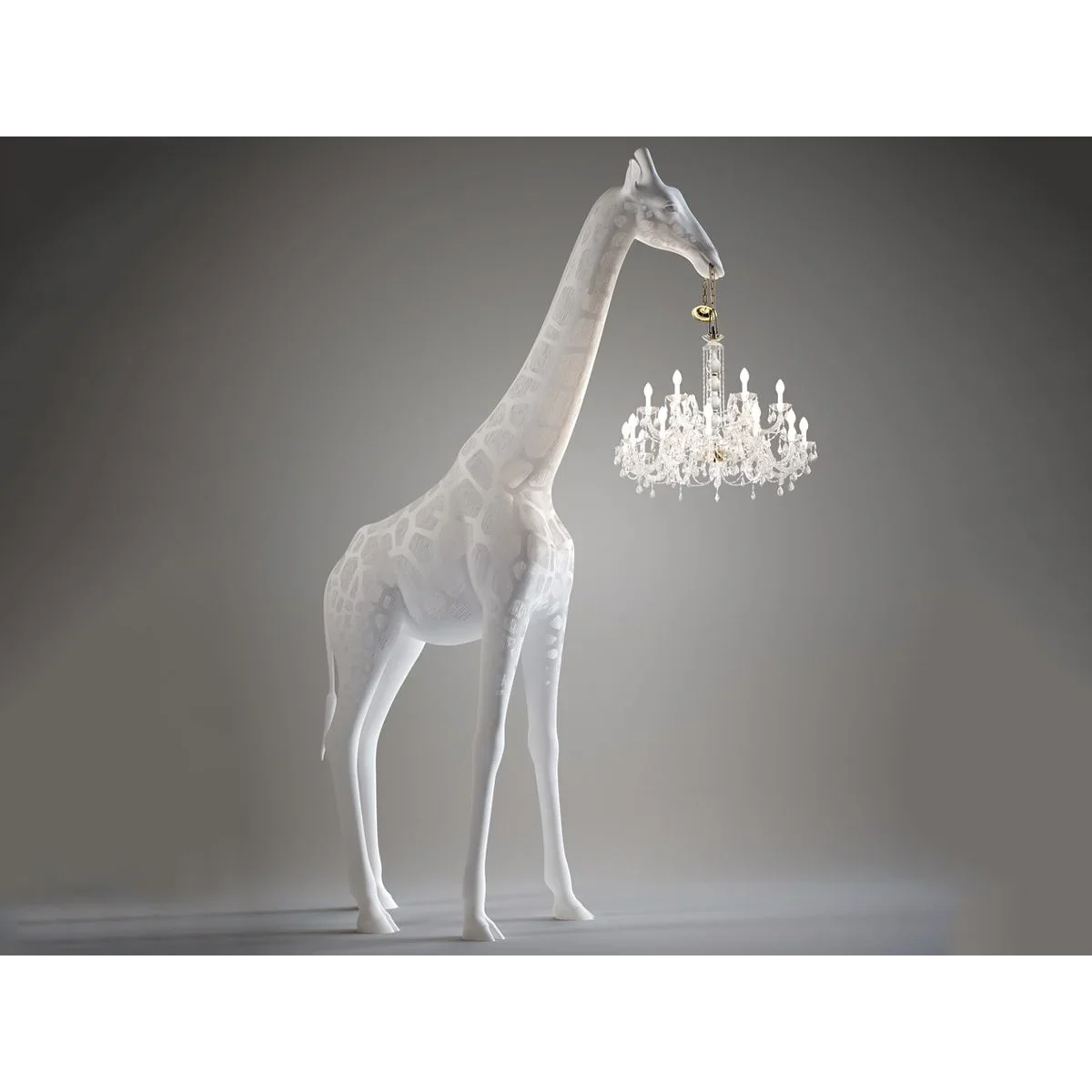 White Giraffe Floor Lamp with Crystal Chandelier | Indoor or Outdoor 100 to 400cm 6 Light Casalola Lights Luxury Lamps