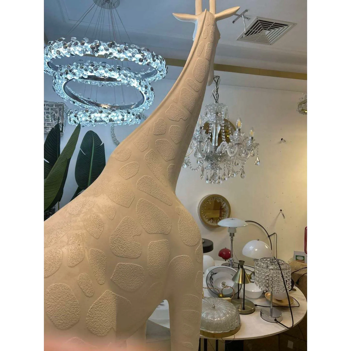 White Giraffe Floor Lamp with Crystal Chandelier | Indoor or Outdoor 100 to 400cm 6 Light Casalola Lights Luxury Lamps