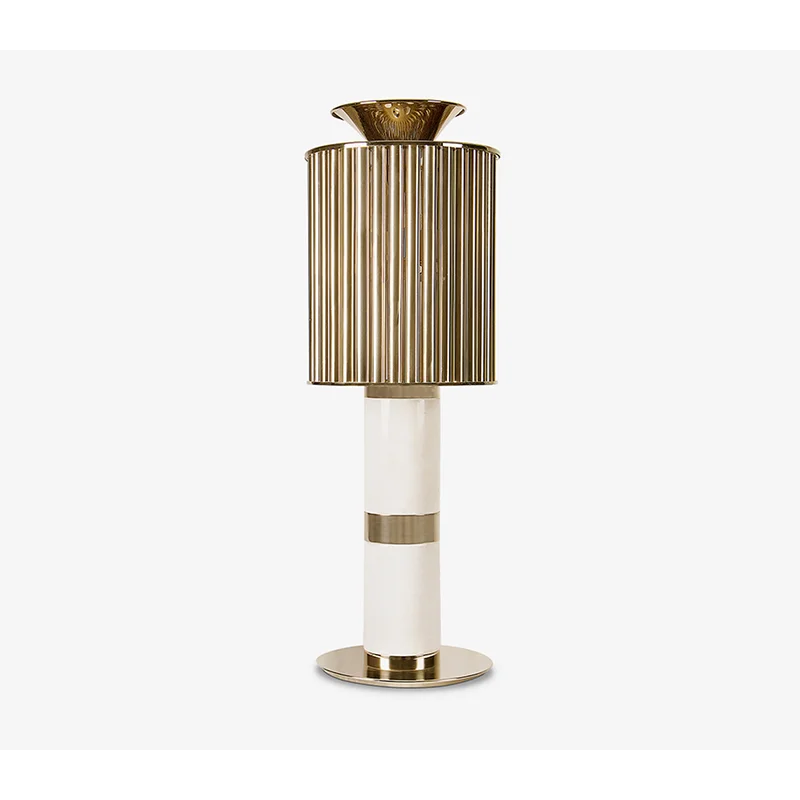 Black Marble & Brass Table Lamp | Art Deco Statement Lighting