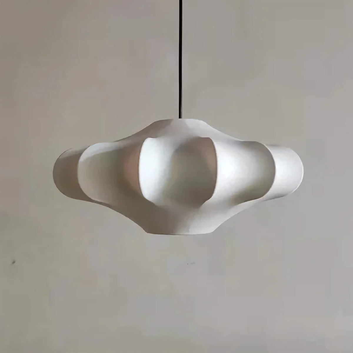 White Silk Pendant Light | Minimalist Japandi Hanging Lamp Soft Diffused Glow Dining Room & Bedroom Casalolalights