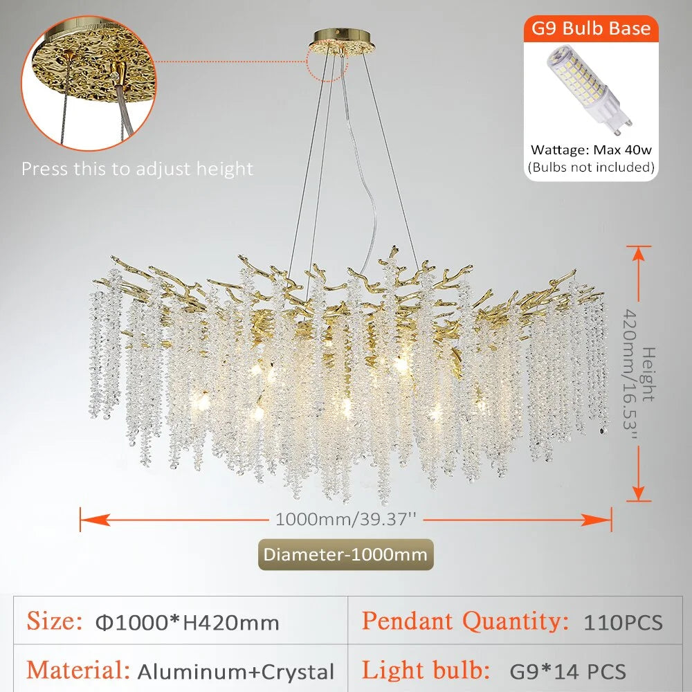 Real Crystal Chandelier | Wisteria Luxury Lighting for Stairs Living Room Restaurants