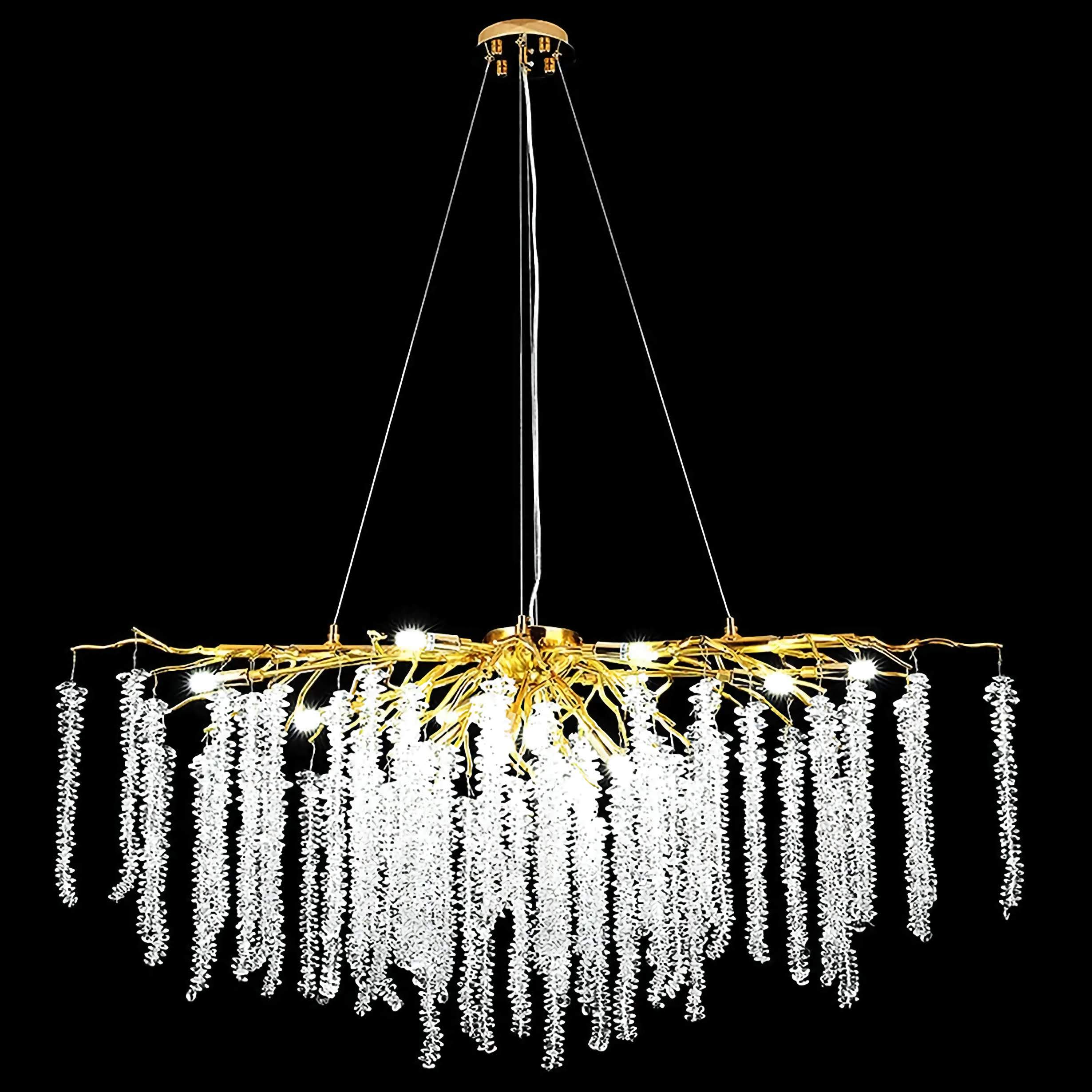 Crystal Chandelier 46-180cm | Round Cascading K9 Statement Light Dining Room & Living Casalolalights Luxury Lamps