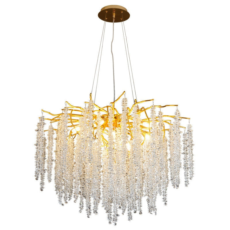 Real Crystal Chandelier | Wisteria Luxury Lighting For Stairs Living Room Restaurants - Semi - flush Mounts