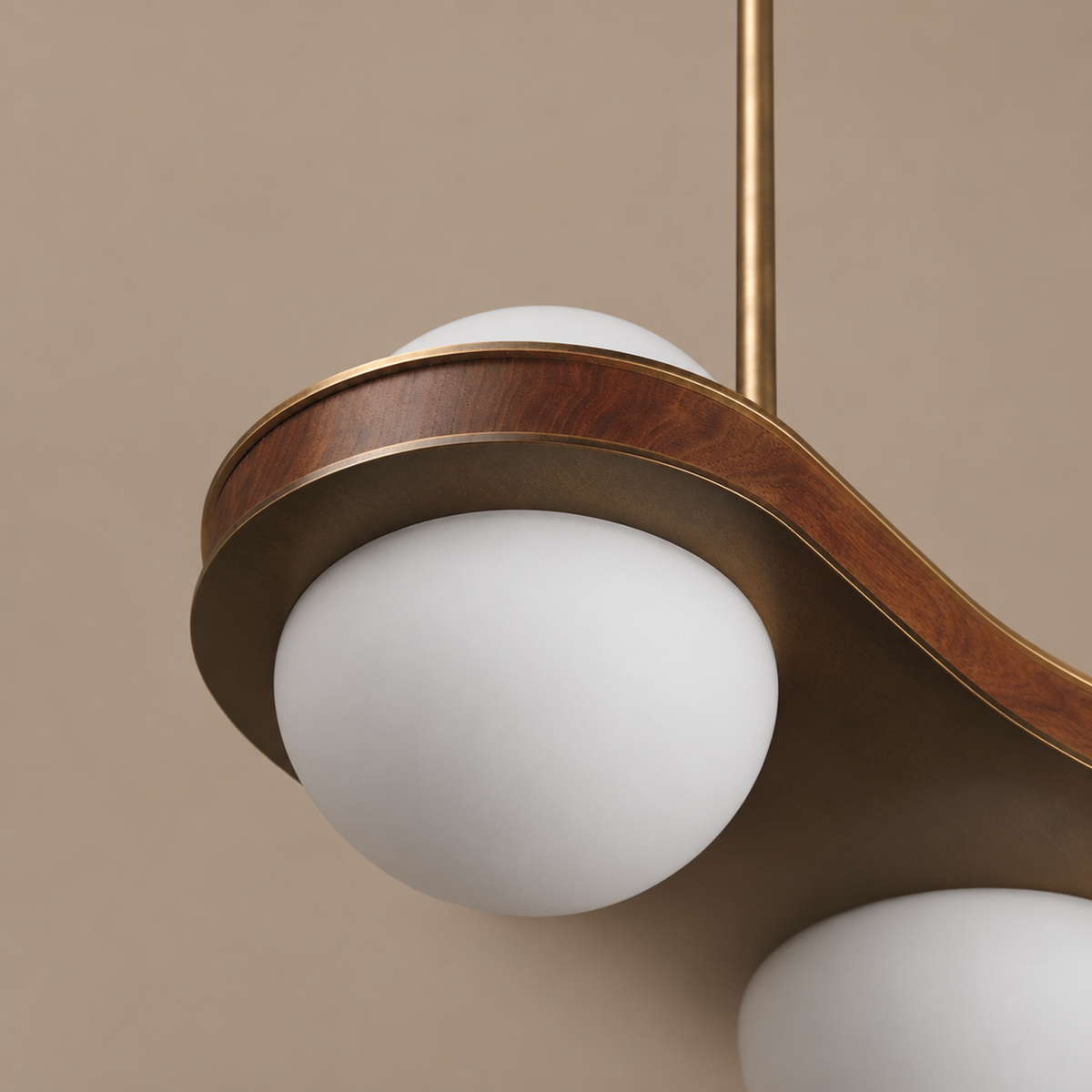 Globe Pendant Light - Solid Wood Ring & Opal Glass Globes Casalola Lights Luxury Lamps for Interior Designers