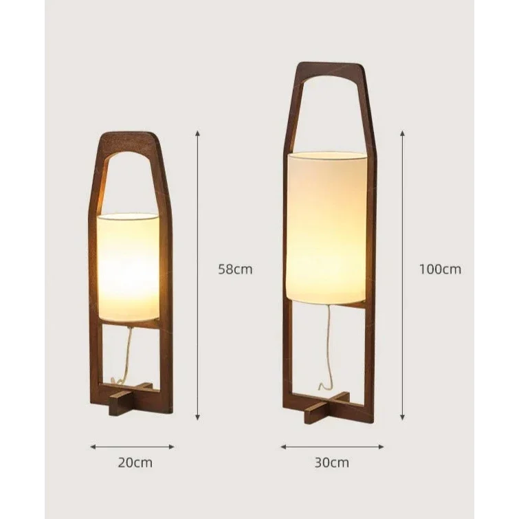 Wood Floor Lamp Japandi Lamps for Living Room Bedroom