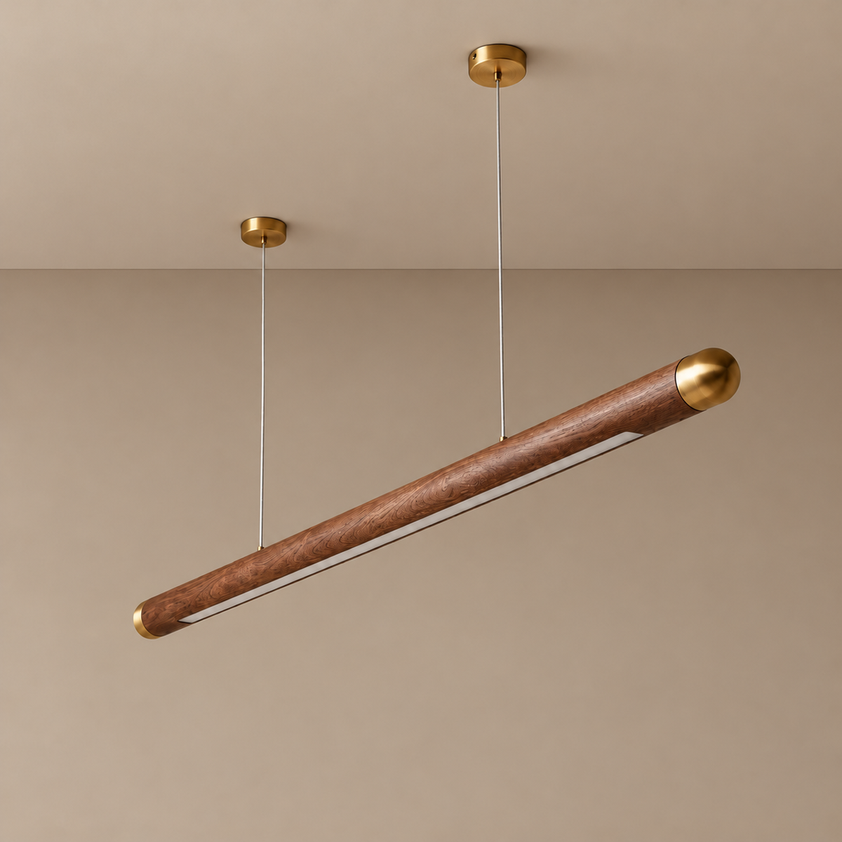 Kitchen Island Pendant Lighting - Linear Walnut or Ash Led Bar Casalola Lights Luxury Lamps for Interior Designers