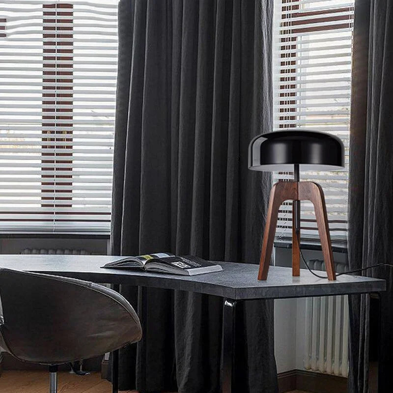 Tripod Table Lamp Wood Black Acrylic Lampshade and Floor Lighting Japandi Decor