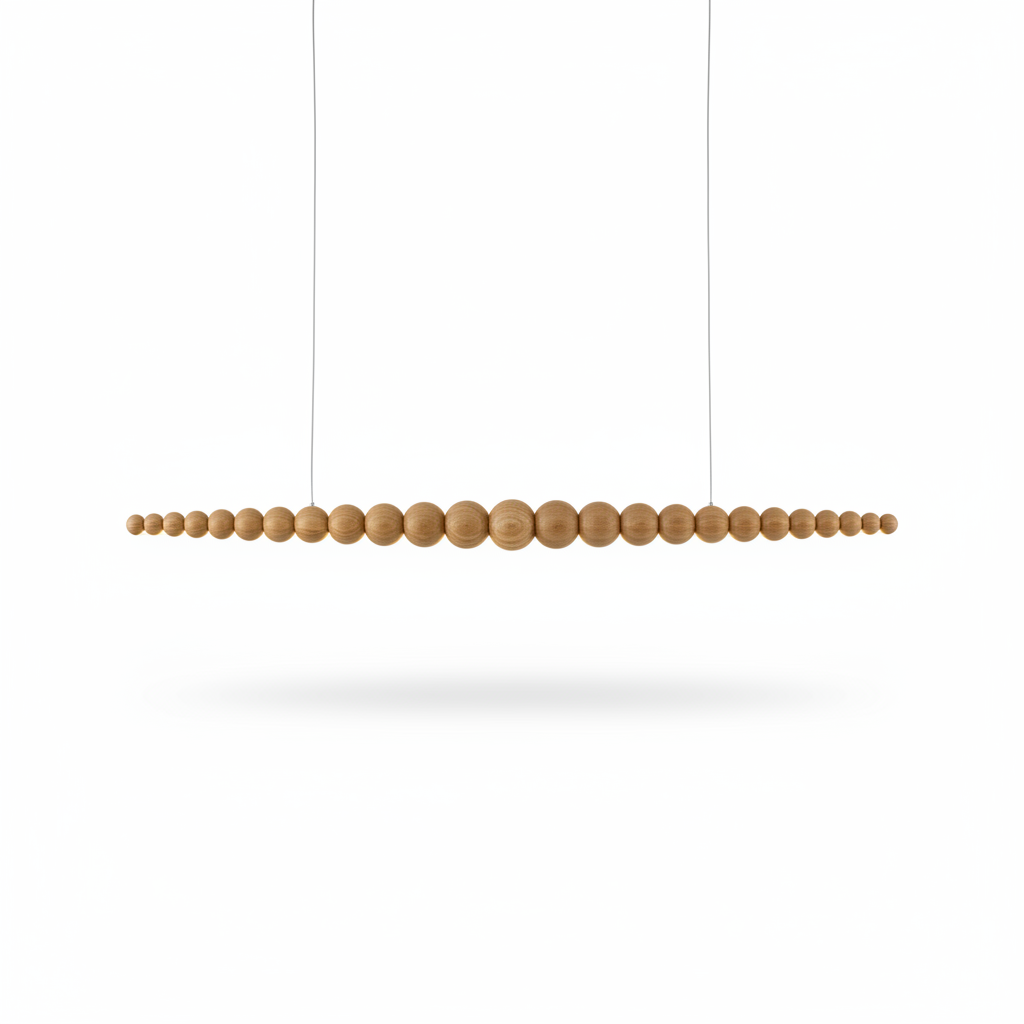 Iluminación colgante de barra de cuentas de madera | Cl78203