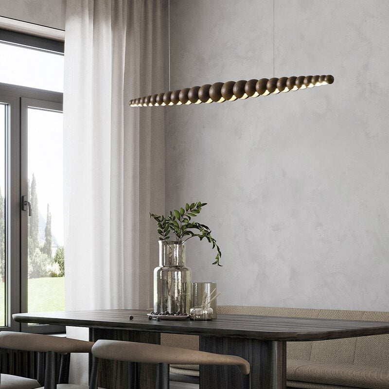 Wooden Beads Bar Pendant Lighting | Modern Led Kitchen Island Dining Room Casalola - Lamps