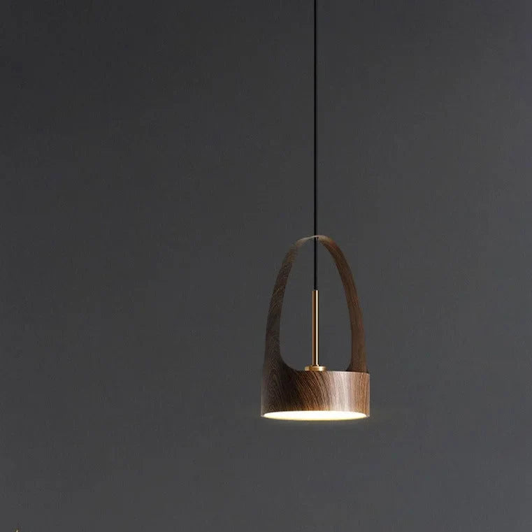 Wooden-look Pendant Light | Slim Minimalist Wood-grain Hanging Lamp Bedroom Kitchen & Dining Island Casalolalights