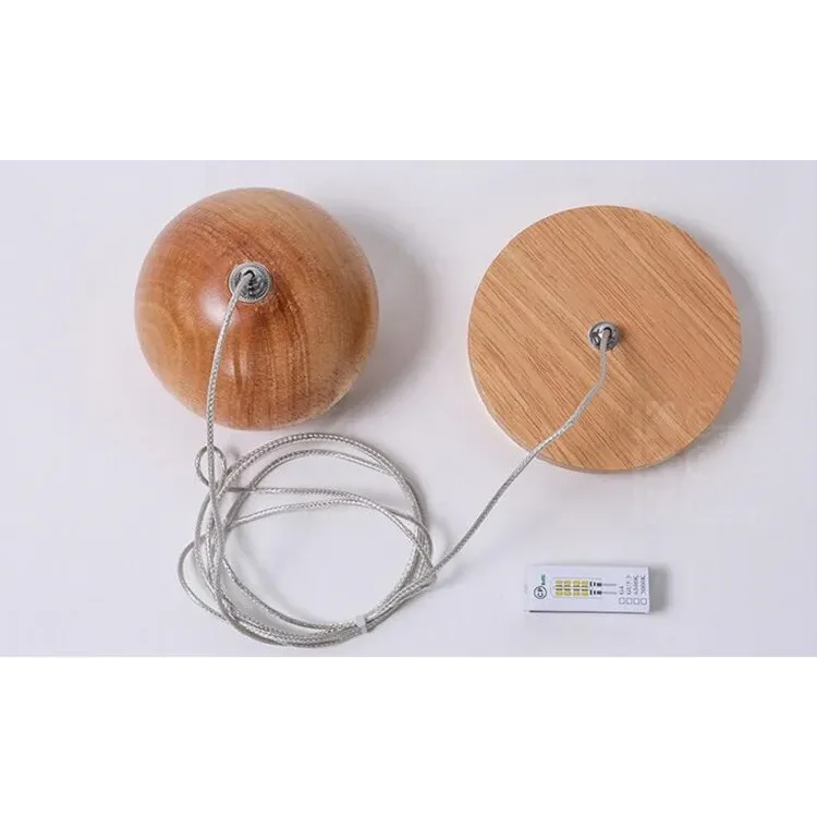 Wooden Sphere Pendant Lights for Dining Room Stairs Living