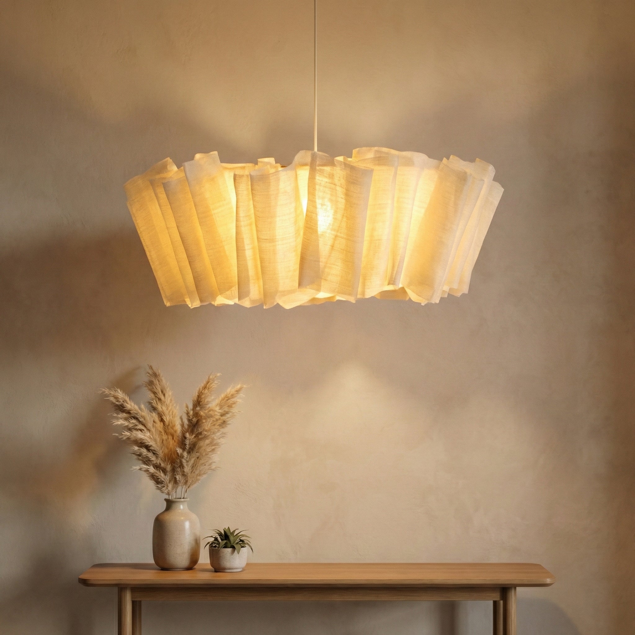 Woven Abaca Pendant Light | Handmade Japandi Hanging Lamp for Kitchen Dining & Bedroom Minimalist Boho Casalolalights