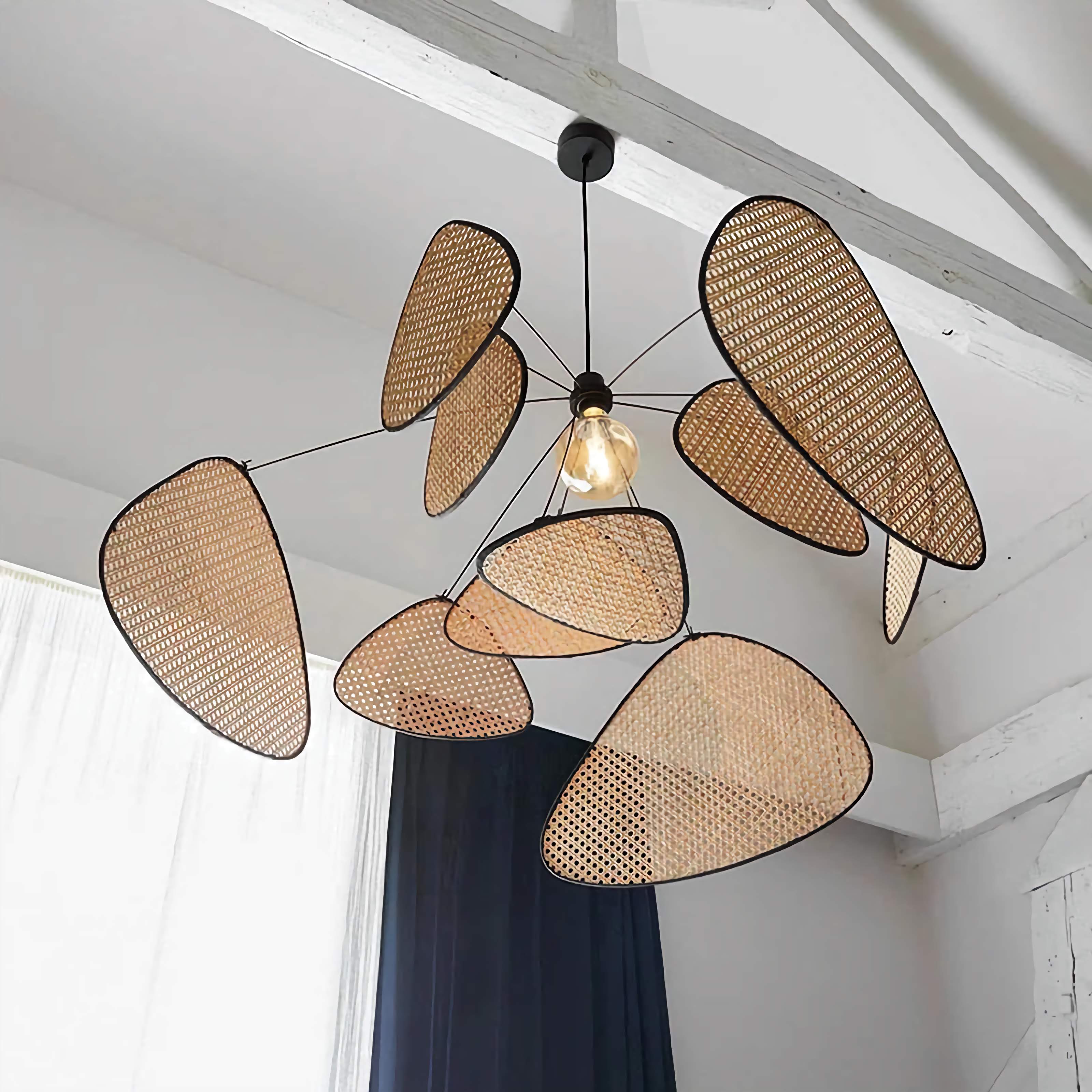 Woven Rattan Pendant Light 60-100cm | Bamboo Cannage Suspension Coastal Parisian Dining & Stairwell Casalolalights