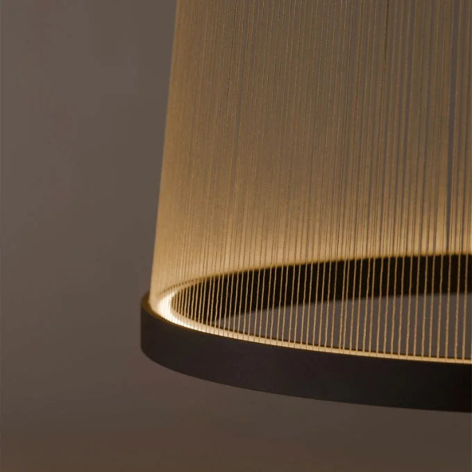 Woven Thread Pendant Light | Hand-wound Textile Shade D37-d83 Red Green or Cream Dining Casalolalights Luxury Lamps