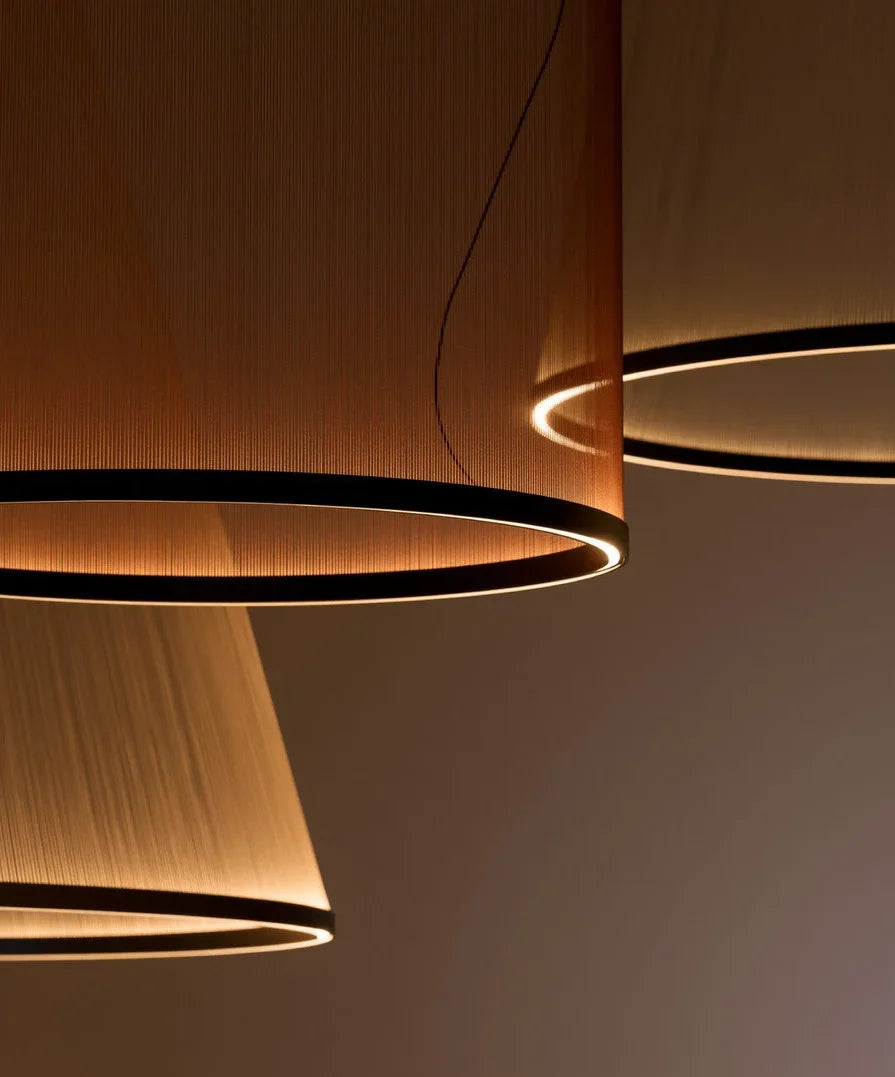 Woven Thread Pendant Light | Hand-wound Textile Shade D37-d83 Red Green or Cream Dining Casalolalights Luxury Lamps