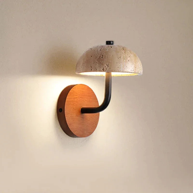 Travertine Wall Light | Yellow Natural Stone Led Sconce Wabi-sabi Minimalist Bedside Dining & Hallway Casalolalights