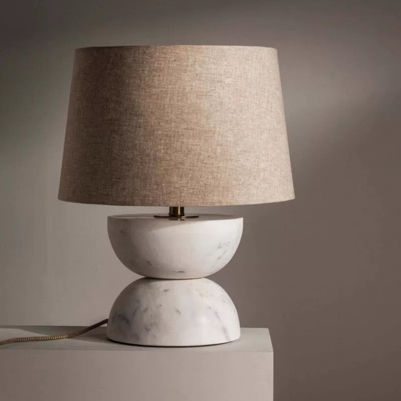 Japandi Marble Table Lamp | Stone Lamps for Bedroom Living Room in Minimalist Wabi-sabi Interiors