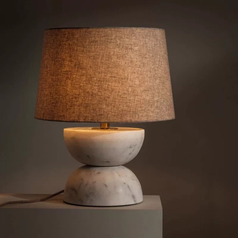 Japandi Marble Table Lamp | Stone Lamps for Bedroom Living Room in Minimalist Wabi-sabi Interiors