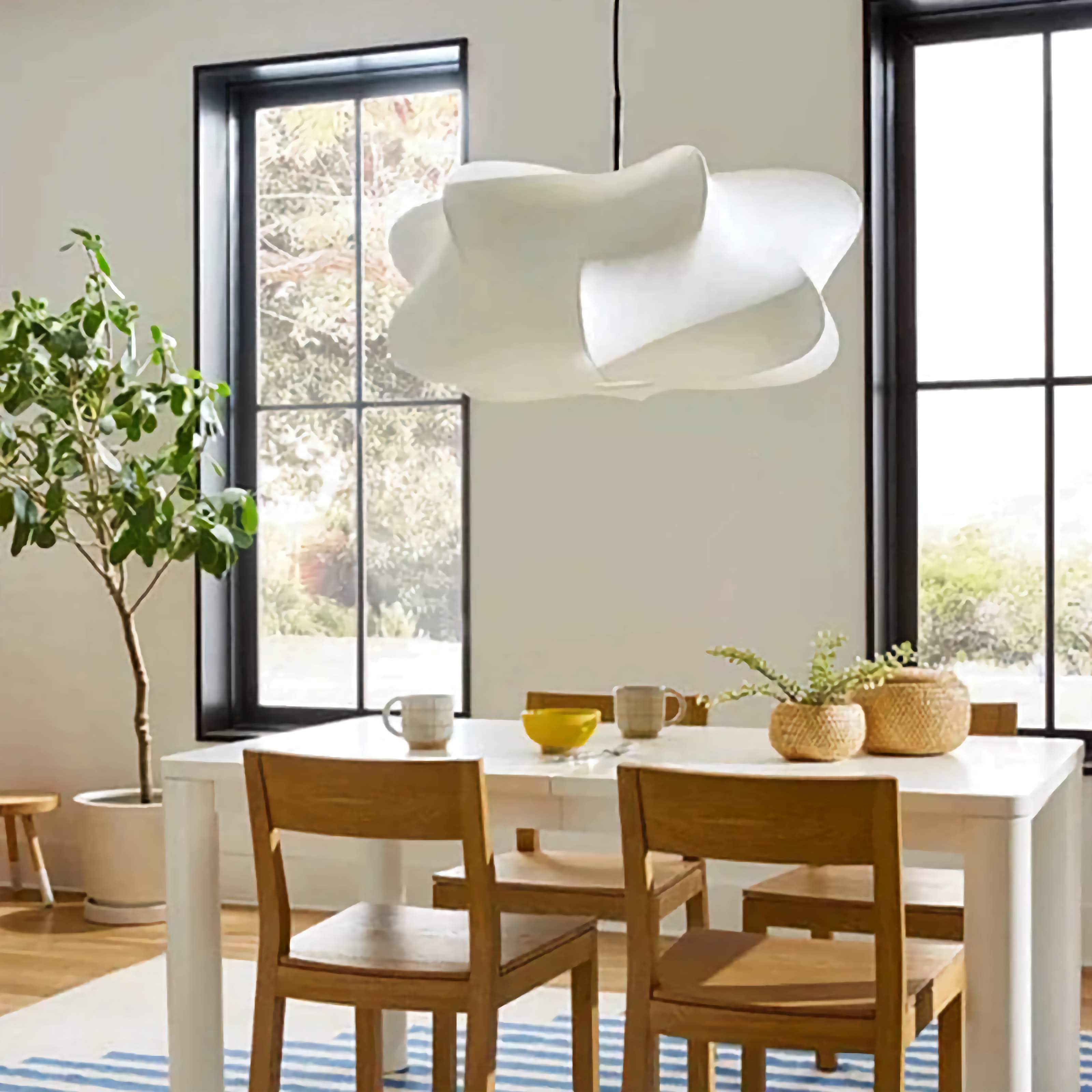 Minimalist Silk Pendant Lamp Japandi Lighting for Living Room Bedroom