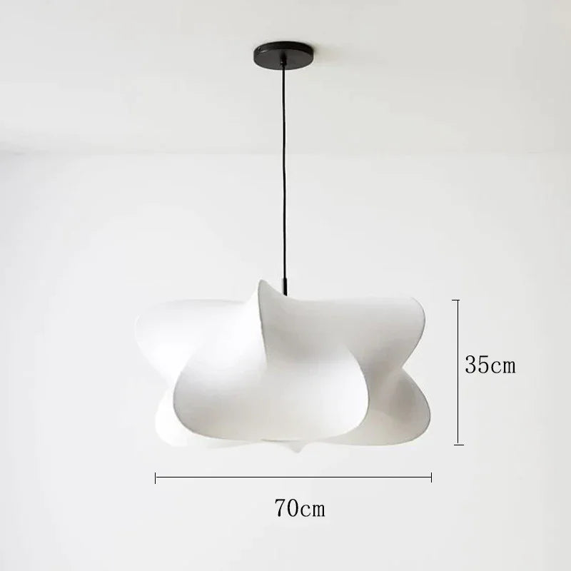 Minimalist Silk Pendant Lamp Japandi Lighting for Living Room Bedroom